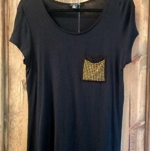 Black, long lightweight t-shirt